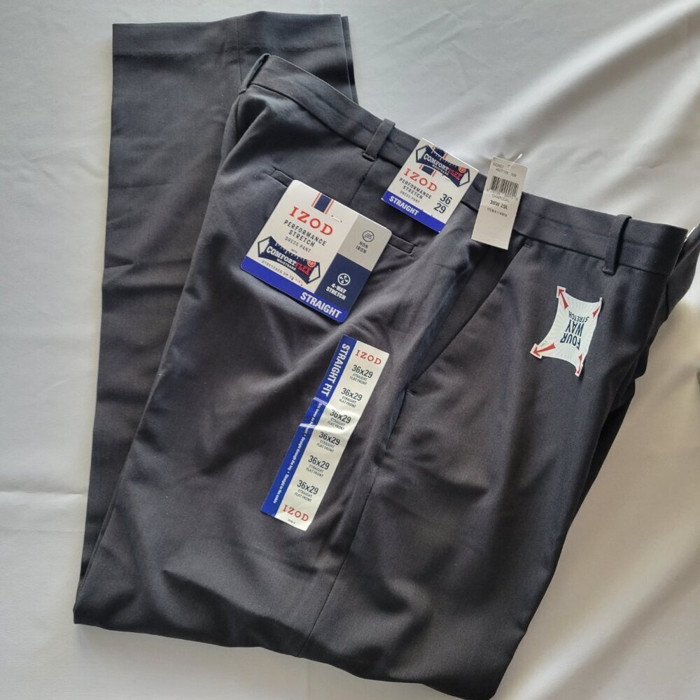 CLEARANCE - IZOD New Black Performance Men’s Stretch Pants (Size: 36 x 29) - Picture 7 of 8